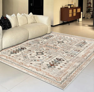 Morocco Contemporary Rugs Next to Bed, Modern Rugs for Living Room, Flower Pattern Contemporary Modern Rugs for Dining Room-ArtWorkCrafts.com