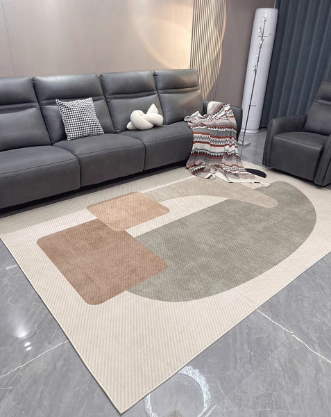 Abstract Geometric Modern Rugs, Contemporary Modern Rugs for Living Room, Modern Rugs for Dining Room, Bedroom Modern Rugs-ArtWorkCrafts.com