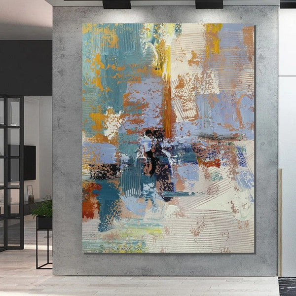 Large Painting Behind Couch, Buy Abstract Painting Online, Simple Modern Art, Living Room Wall Art Paintings, Acrylic Abstract Paintings Behind Sofa-ArtWorkCrafts.com