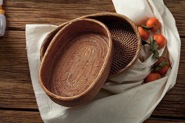 Indonesia Woven Storage Basket, Small Rattan Storage Basket, Kitchen Storage Basket, Storagey Basket for Pantry-ArtWorkCrafts.com