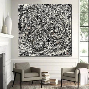 Modern Paintings for Dining Room, Hand Painted Wall Painting, Abstract Canvas Painting, Extra Large Abstract Artwork, Black Abstract Canas Art-ArtWorkCrafts.com