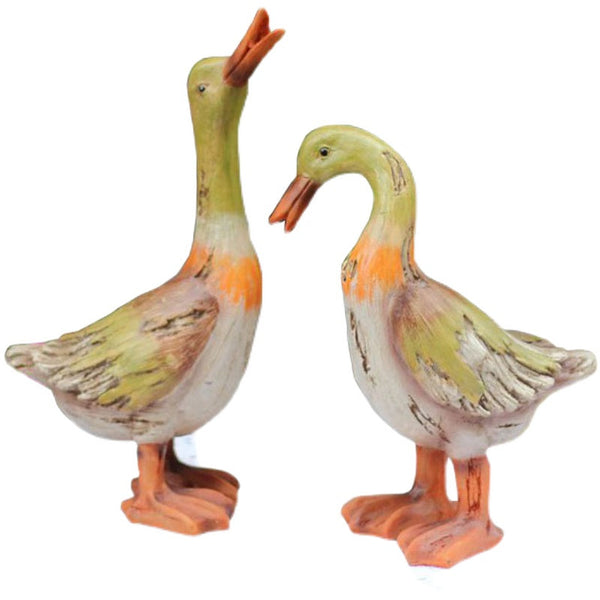 Large Duck Statues, Unique Wood Carving Statue for Garden, Creative Modern Statue for Garden Ornaments, Villa Outdoor Decor Gardening Ideas-ArtWorkCrafts.com