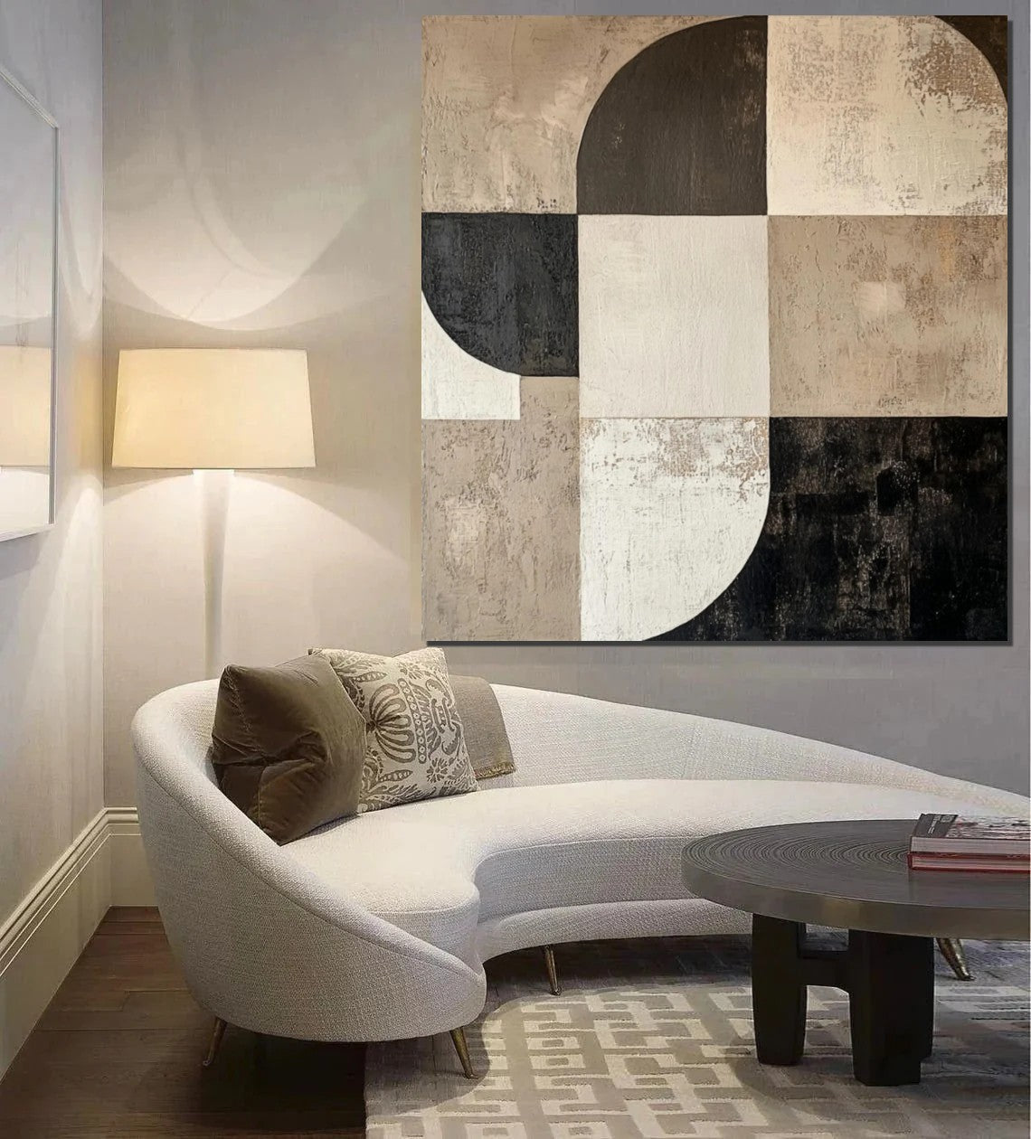Large Painting on Canvas, Simple Modern Art, Bedroom Wall Art Paintings, Acrylic Abstract Paintings, Buy Abstract Painting Online, Black Abstract Paintings-ArtWorkCrafts.com