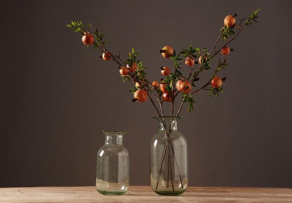 Rustic Artificial Large Pomegranate Fruit, Stem 36" Tall, Flower Arrangement-ArtWorkCrafts.com