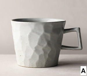 Large Capacity Coffee Cups, Modern Handmade Pottery Coffee Cup, Large Unique Tea Cup, Creative Brown White Black Blue Ceramic Coffee Mugs-ArtWorkCrafts.com