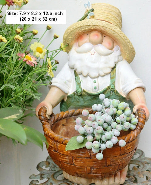 Garden Courtyard Ornament, Large Resin Garden Figure Statues, Unique Garden Flowerpots, Villa Outdoor Decor Gardening Ideas, Modern Garden Sculptures-ArtWorkCrafts.com