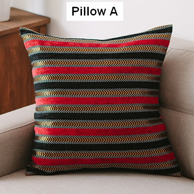 Decorative Throw Pillows for Living Room, Bohemian Style Chenille Pillow Cover, Bohemian Decorative Sofa Pillows-ArtWorkCrafts.com