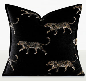 Black Decorative Pillow Covers, Large Modern Sofa Pillow Cases, Cheetah Modern Pillows for Couch, Abstract Decorative Throw Pillows for Living Room-ArtWorkCrafts.com