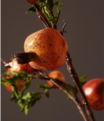 Rustic Artificial Large Pomegranate Fruit, Stem 36" Tall, Flower Arrangement-ArtWorkCrafts.com