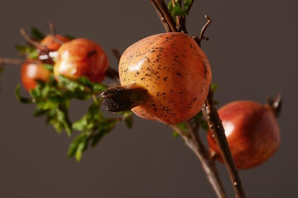 Rustic Artificial Large Pomegranate Fruit, Stem 36" Tall, Flower Arrangement-ArtWorkCrafts.com