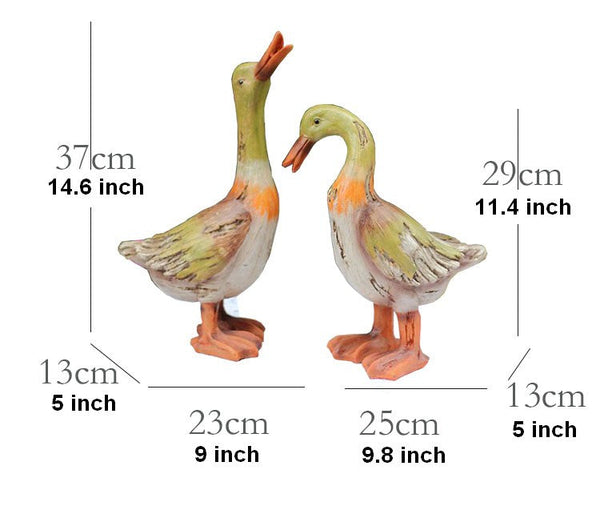 Large Duck Statues, Unique Wood Carving Statue for Garden, Creative Modern Statue for Garden Ornaments, Villa Outdoor Decor Gardening Ideas-ArtWorkCrafts.com