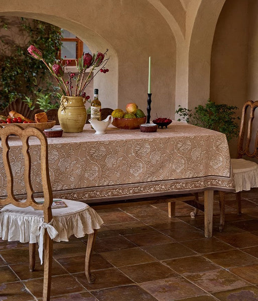 Dining Room Flower Table Cloths, Farmhouse Table Cloth, Extra Large Rectangular Table Covers for Kitchen, Square Tablecloth for Round Table-ArtWorkCrafts.com