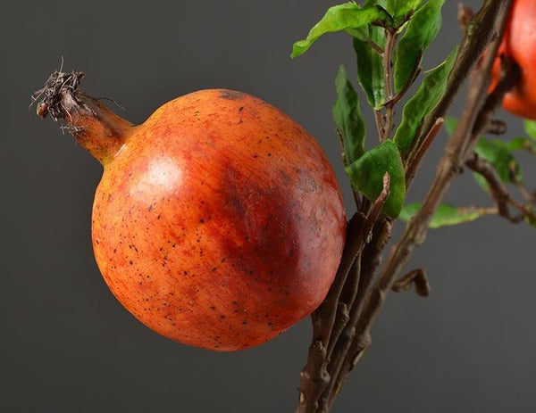 Rustic Artificial Large Pomegranate Fruit, Stem 36" Tall, Flower Arrangement-ArtWorkCrafts.com