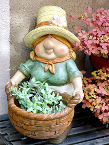 Garden Courtyard Ornament, Large Resin Garden Figure Statues, Unique Garden Flowerpots, Villa Outdoor Decor Gardening Ideas, Modern Garden Sculptures-ArtWorkCrafts.com