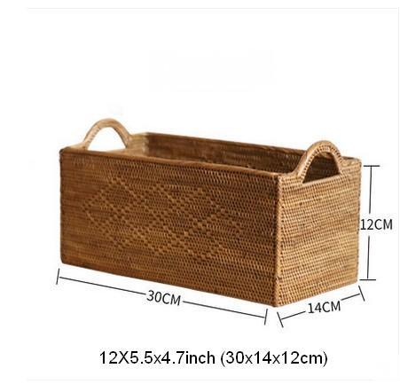 Indonesia Woven Storage Basket, Natural Fiber Baskets, Small Storage Basket for Kitchen, Rattan Storage Basket for Dining Room-ArtWorkCrafts.com