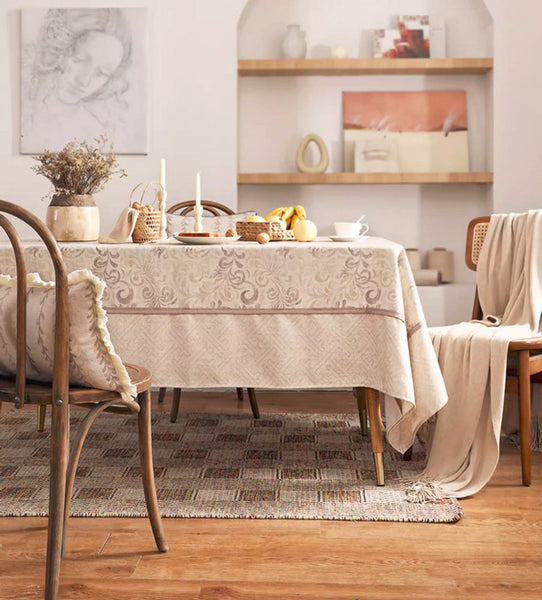 Rustic Farmhouse Table Cover for Kitchen, Outdoor Picnic Tablecloth, Large Modern Rectangle Tablecloth Ideas for Dining Room Table, Square Tablecloth for Round Table-ArtWorkCrafts.com