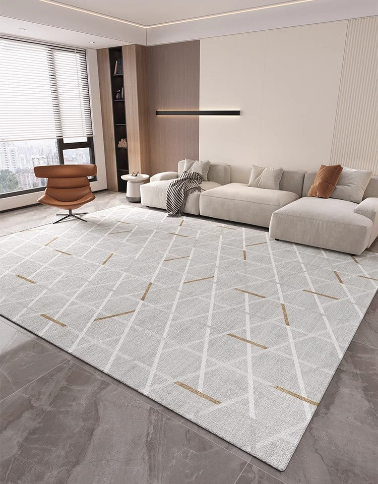 Abstract Area Rugs for Living Room, Geometric Contemporary Modern Rugs Next to Bed, Modern Rugs under Dining Room Table, Modern Carpets for Kitchen-ArtWorkCrafts.com