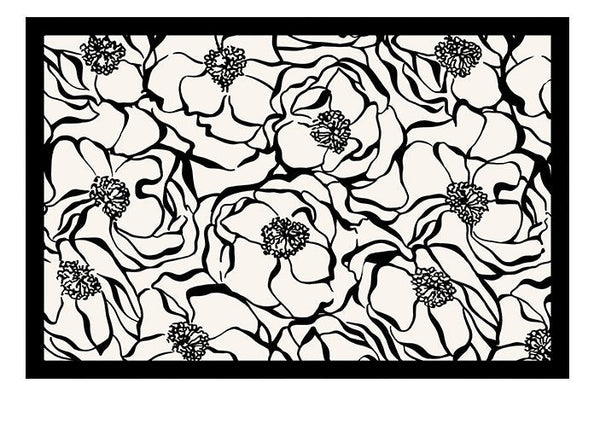 Flower Pattern Contemporary Modern Rugs, Modern Rugs for Living Room, Abstract Contemporary Rugs Next to Bed, Modern Rugs for Dining Room-ArtWorkCrafts.com