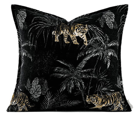 Forest Jungle Tiger Pattern Decorative Pillow Covers, Large Modern Sofa Pillow Cases, Modern Pillows for Couch, Abstract Decorative Throw Pillows for Living Room-ArtWorkCrafts.com