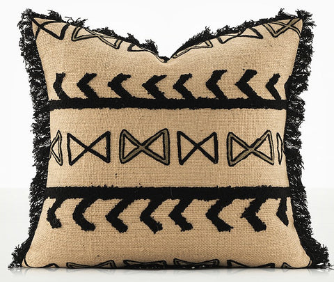 Ethnic Square Modern Throw Pillows for Couch, Contemporary Modern Sofa Pillows, Decorative Throw Pillows for Bedroom, Large Throw Pillow for Interior Design-ArtWorkCrafts.com