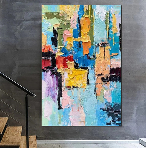 Abstract Acrylic Wall Painting, Extra Large Paintings for Living Room, Modern Abstract Art for Bedroom, Simple Painting Ideas, Hand Painted Wall Painting-ArtWorkCrafts.com