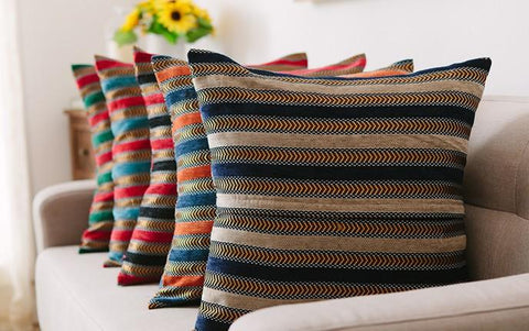 Decorative Throw Pillows for Living Room, Bohemian Style Chenille Pillow Cover, Bohemian Decorative Sofa Pillows-ArtWorkCrafts.com