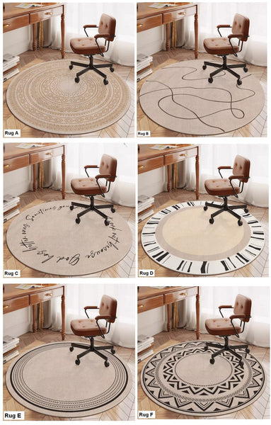 Modern Round Rugs for Bedroom, Circular Modern Rugs under Dining Room Table, Contemporary Round Rugs, Geometric Modern Rug Ideas for Living Room-ArtWorkCrafts.com