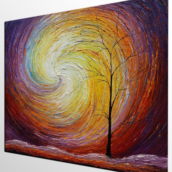 Landscape Painting, Custom Large Heavy Texture Painting, Modern Artwork, Canvas Painting, Modern Art, Oil Painting, Tree Painting 205-ArtWorkCrafts.com