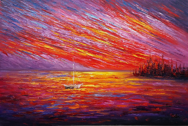 Oil Painting, Original Wall Art, Landscape Painting, Custom Large Art, Canvas Art, Wall Art, Original Artwork, Canvas Painting, Modern Art, Abstract Art-ArtWorkCrafts.com