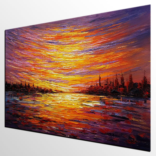 Landscape Painting, Large Wall Art, Canvas Art, Abstract Art, Original Artwork, Custom Canvas Painting, Modern Art, Oil Painting 220-ArtWorkCrafts.com