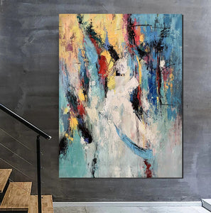Palette Knife Paintings, Acrylic Paintings on Canvas, Large Paintings Behind Sofa, Abstract Painting for Living Room, Bedroom Modern Wall Art Paintings-ArtWorkCrafts.com