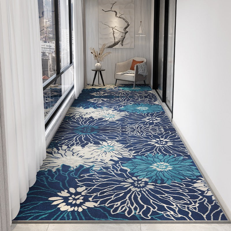 Entrance Hallway Runners, Extra Long Narrow Blue Runner Rugs, Washable Kitchen Runner Rugs, Modern Long Hallway Runners, Contemporary Entryway Runner Rug Ideas-ArtWorkCrafts.com