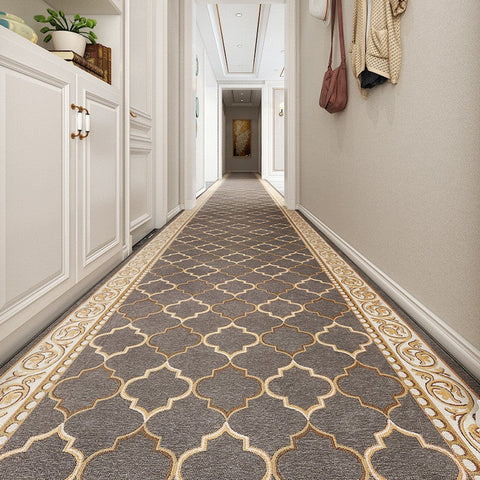 Modern Long Hallway Runners, Extra Long Narrow Runner Rugs, Washable Kitchen Runner Rugs, Stain-resistant Non Slip Entryway Brown Runner Rugs, Entrance Hallway Runners, Hallway Runners-ArtWorkCrafts.com