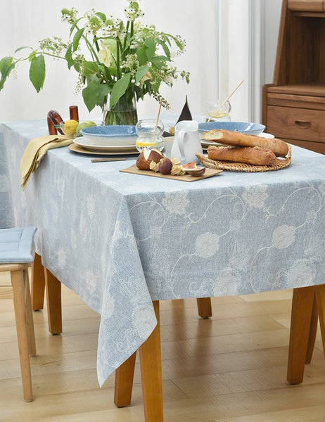 Country Farmhouse Tablecloth, Square Tablecloth for Round Table, Rustic Table Covers for Kitchen, Large Rectangle Tablecloth for Dining Room Table-ArtWorkCrafts.com