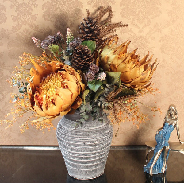 Large Bunch of Sunflowers Arrangement, Real Touch Faux Silk Floral Bouquet Table Centerpiece, Amazing Artificial Floral Arrangement for Dining Room-ArtWorkCrafts.com