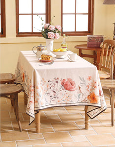 Spring Flower Rustic Table Cover, Rectangle Tablecloth for Dining Table, Extra Large Modern Tablecloth, Square Linen Tablecloth for Coffee Table-ArtWorkCrafts.com