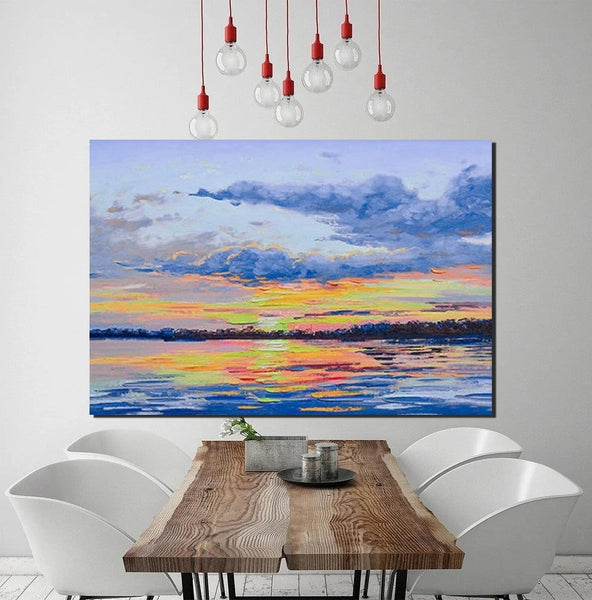 Abstract Landscape Paintings, Heavy Texture Painting, Hand Painted Wall Art, Contemporary Wall Art Paintings, Simple Modern Paintings for Living Room-ArtWorkCrafts.com