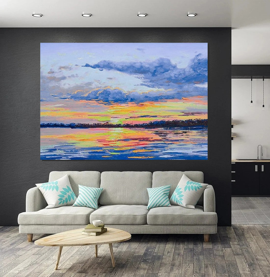 Abstract Landscape Paintings, Heavy Texture Painting, Hand Painted Wall Art, Contemporary Wall Art Paintings, Simple Modern Paintings for Living Room-ArtWorkCrafts.com