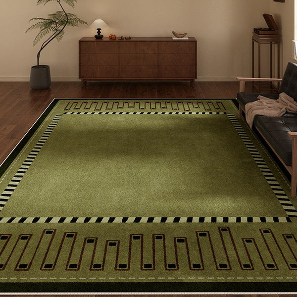 Large Modern Rugs in Living Room, Green Contemporary Rugs for Bedroom, Mid Century Modern Rugs under Sofa, Dining Room Floor Carpets-ArtWorkCrafts.com