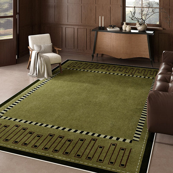 Large Modern Rugs in Living Room, Green Contemporary Rugs for Bedroom, Mid Century Modern Rugs under Sofa, Dining Room Floor Carpets-ArtWorkCrafts.com