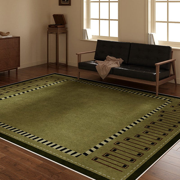 Large Modern Rugs in Living Room, Green Contemporary Rugs for Bedroom, Mid Century Modern Rugs under Sofa, Dining Room Floor Carpets-ArtWorkCrafts.com