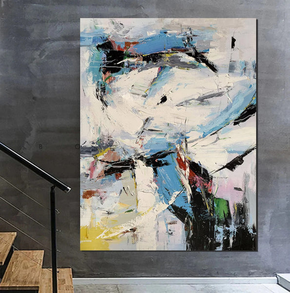 Bedroom Modern Wall Art Paintings, Palette Knife Paintings, Acrylic Paintings on Canvas, Large Paintings Behind Sofa, Abstract Painting for Living Room-ArtWorkCrafts.com