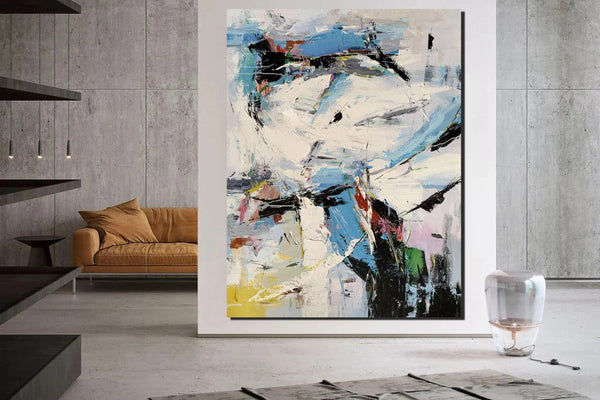 Bedroom Modern Wall Art Paintings, Palette Knife Paintings, Acrylic Paintings on Canvas, Large Paintings Behind Sofa, Abstract Painting for Living Room-ArtWorkCrafts.com