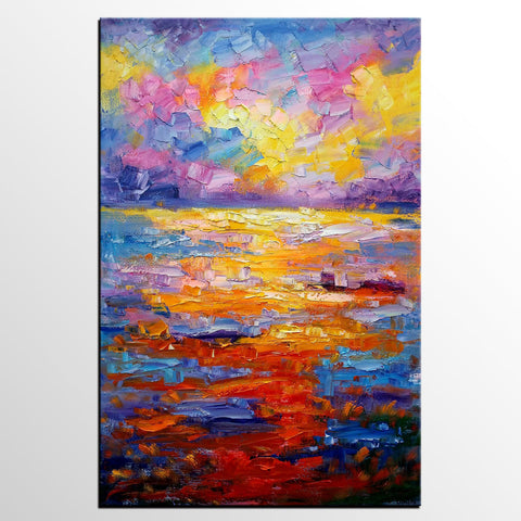 Large Oil Painting on Canvas, Abstract Canvas Paintings,, Custom Abstract Wall Art Painting, Canvas Painting for Living Room-ArtWorkCrafts.com