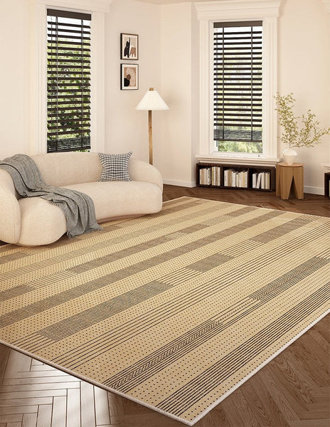 Rectangular Modern Rugs under Sofa, Dining Room Floor Carpets, Bedroom Contemporary Soft Rugs, Mid Century Modern Rugs in Living Room-ArtWorkCrafts.com