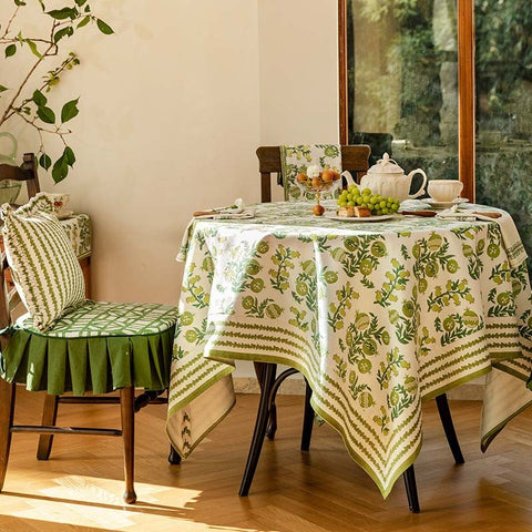 Large Modern Rectangle Tablecloth for Dining Table, Canterbury Bell and Pomegranate Table Covers for Round Table, Farmhouse Table Cloth for Oval Table-ArtWorkCrafts.com