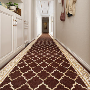 Kitchen Runner Rugs, Entryway Brown Runner Rugs, Modern Long Hallway Runners, Long Narrow Runner Rugs, Entrance Hallway Runners, Hallway Runners-ArtWorkCrafts.com