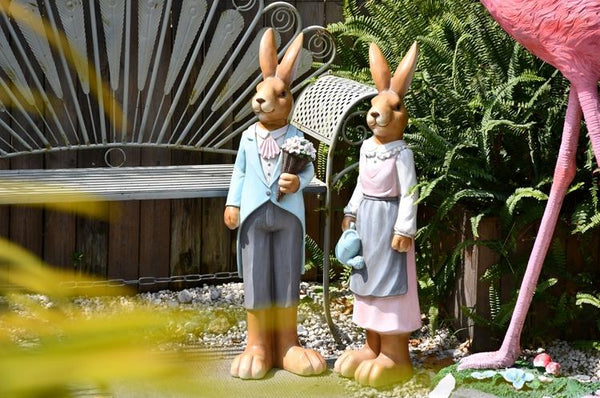 Extra Large Rabbit Couple Statue, Rabbit Statues, Animal Statue for Garden Ornament, Villa Courtyard Decor, Outdoor Decoration, Garden Ideas-ArtWorkCrafts.com