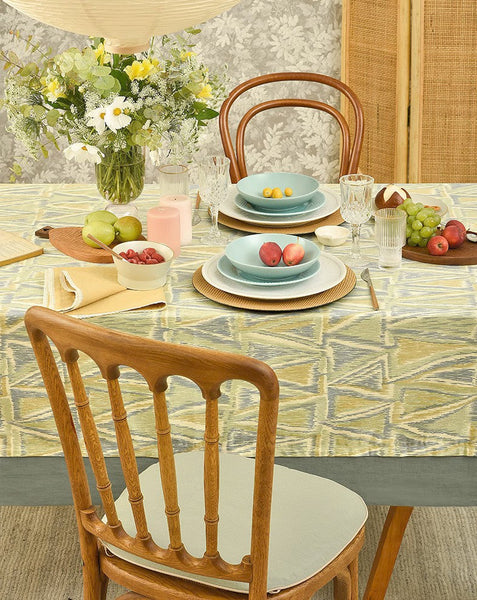 Geometric Modern Table Covers for Kitchen, Extra Large Rectangle Tablecloth for Dining Room Table, Country Farmhouse Tablecloths for Oval Table-ArtWorkCrafts.com