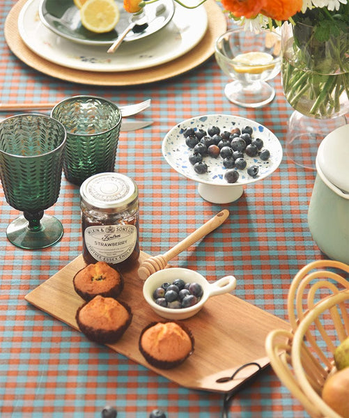 Cotton Chequer Rectangular Tablecloth for Kitchen, Rectangle Table Covers for Dining Room Table, Square Tablecloth for Coffee Table, Farmhouse Table Cloth-ArtWorkCrafts.com